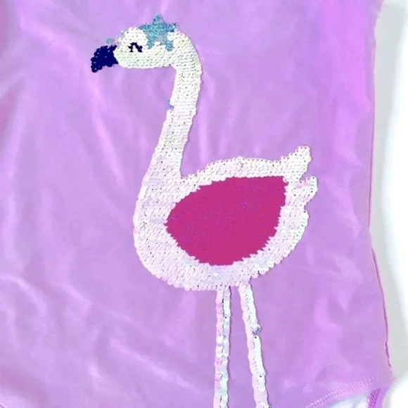 Carter’s Flip Sequin Flamingo One Piece Swimsuit Girl’s Size 14 - Picture 6 of 8